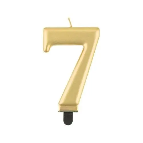 Svíčka narozeninová číslice 7 metalická zlatá 8 cm