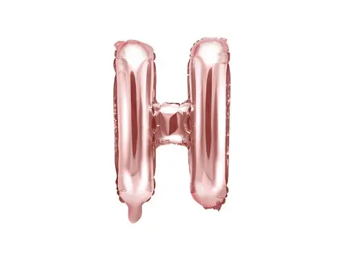 PartyDeco Fóliový balónek Mini - Písmeno H 35cm růžovo-zlatý