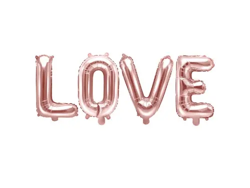 Foliový nápis LOVE v rose gold barvě 140 x 35 cm