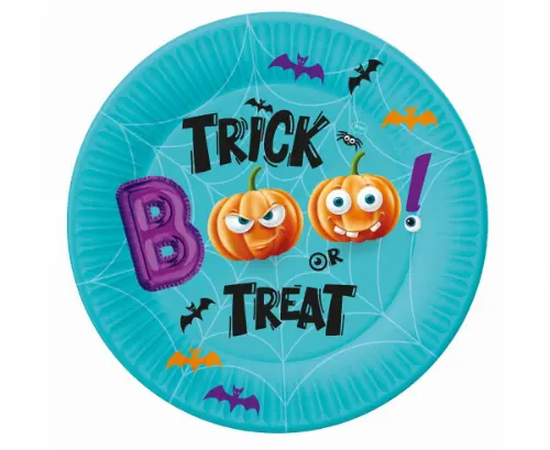 EKO Papírové talířky Halloween - Trick or treat 18 cm - 6 ks