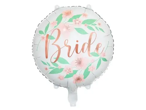 PartyDeco Fóliový balón - Flower bride 45 cm, bílý