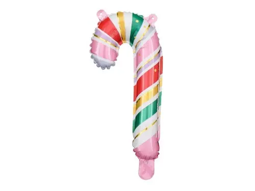 PartyDeco Fóliový balón - Vánoční lízátko barevné 18,5 x 35 cm 5 ks