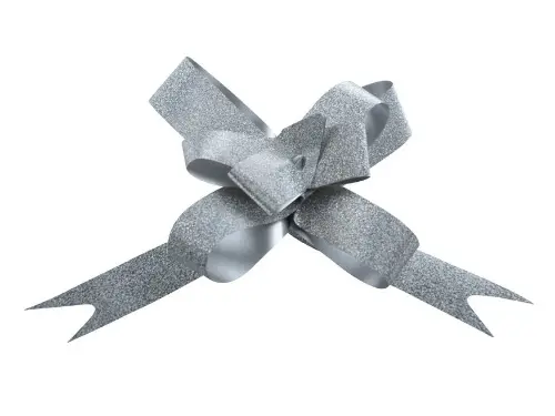 Stahovací stuha stříbrná glitr 1,9 cm x 50 cm