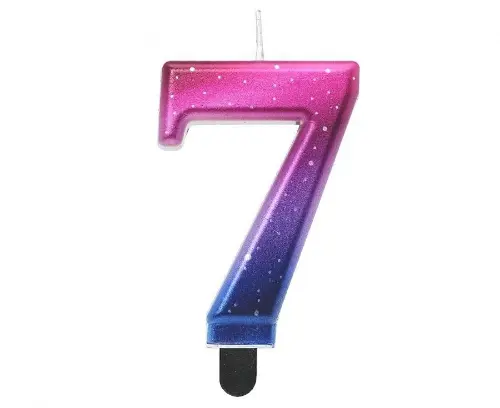 Svíčka dortová číslice 7 Noční obloha - metalická 8 cm
