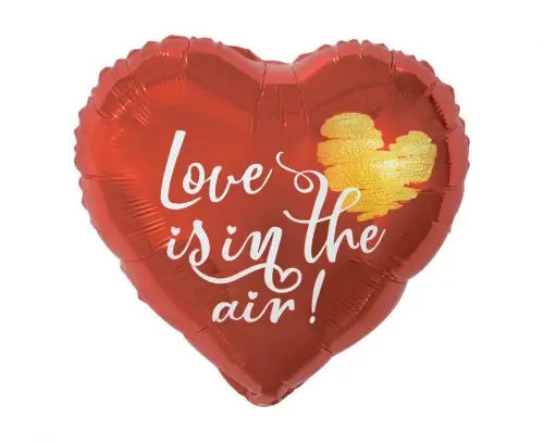 Foliový balonek červené srdce - Love is in the air - 46 cm