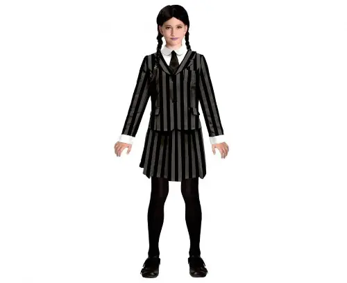 Dětský kostým Wednesday Addams - 6 až 8 let - Vel. 120 - 130 cm