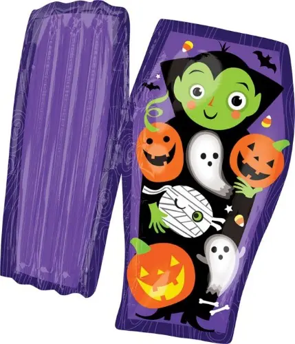 Foliový multi balonek halloween - otevřená rakev 76 x 78 cm