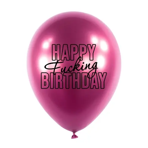 Balonkový buket Chrome Happy Fu.king Birthday, Růžové - 5 ks