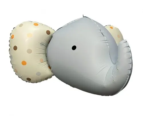 Fóliový 3D balón matný - Šedý slon 63 x 50 cm