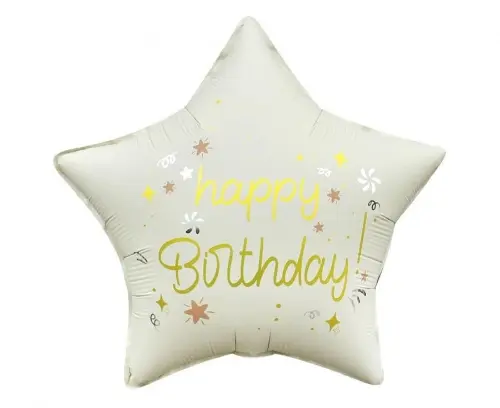 Foliový balonek Happy Birthday - hvězda Blush 45cm