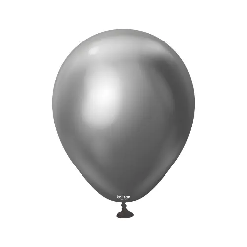 Balonky chromové grafitové, Mirror Space Grey 13 cm/5", 100 ks