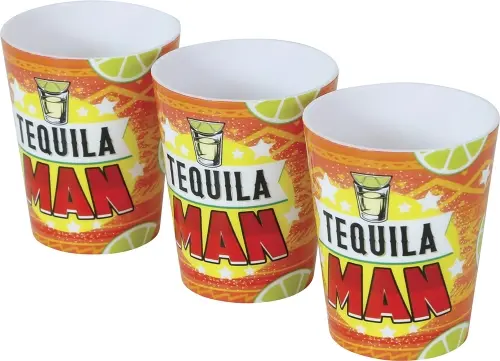 Plastové panáky na shot Tequila Man, 3 ks