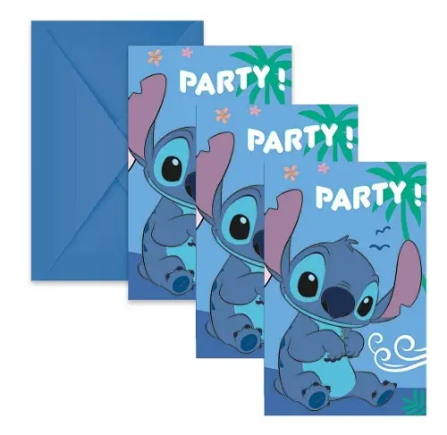 Party pozvánky Stitch a Angel, 6 ks