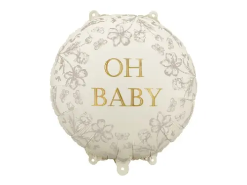 Foliový balonek Kruh béžový Oh Baby, 45 cm