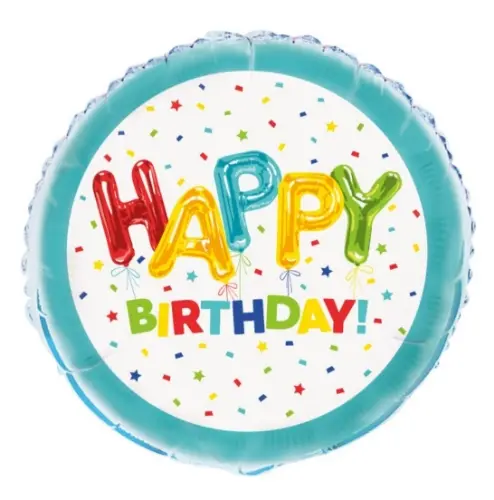 Fóliový balónek Happy Birthday s balónky 45 cm