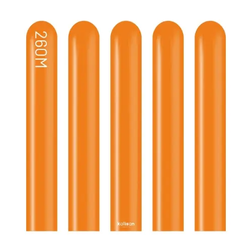 Modelovací balonky oranžové, Standard Orange 260M – 100 ks