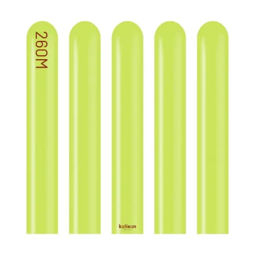 Modelovací balonky světle zelené, Standard Lime Green 260M – 100 ks