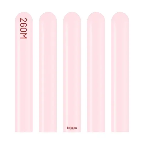 Modelovací balonky světle růžové, Standard Light Pink 260M – 100 ks