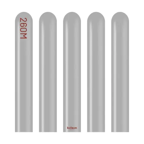 Modelovací balonky šedé, Standard Grey 260M – 100 ks