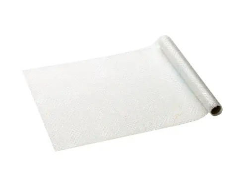 Běhoun z tylu s perleťovým vzorem šupin – bílý 36 × 300 cm