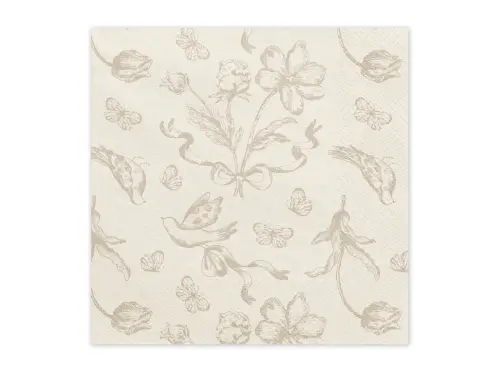 Papírové ubrousky květinový vintage vzor – 33 x 33 cm, 12 ks