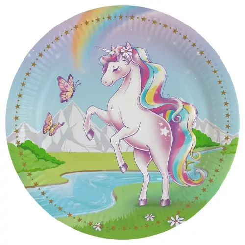 Talíře Jednorožec Unicorn Dreams – 23 cm, 8 ks