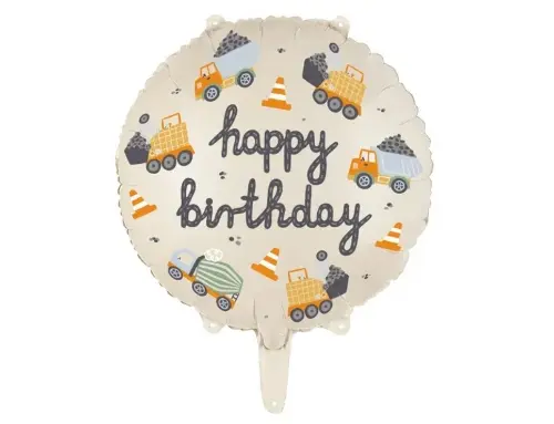 Fóliový balonek Staveniště Happy Birthday – 45 cm