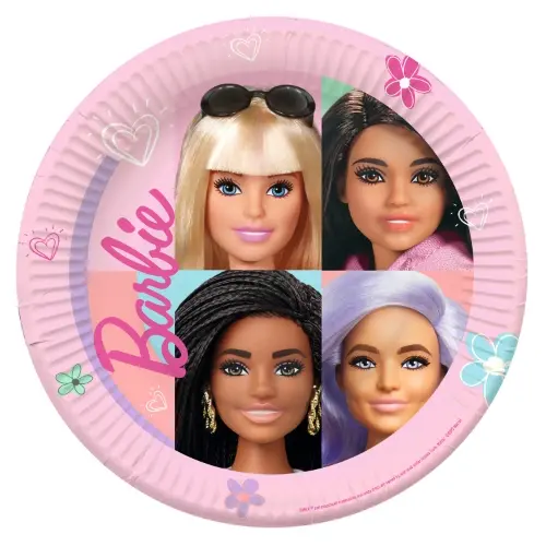 Papírové talíře Barbie sladký život 23 cm, 8 ks