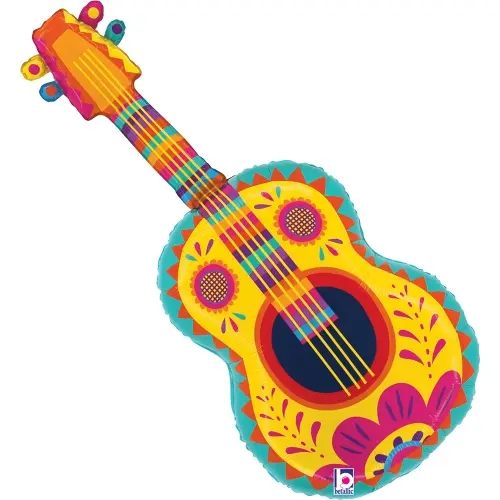 Fóliový balonek Pestrobarevná kytara – Festive Guitar 97 cm