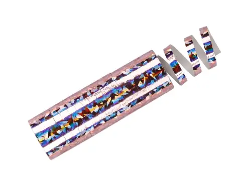 Holografické serpentiny světle růžové – 3,8 m