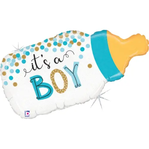 Foliový balonek kojenecká lahvička It’s a Boy 74 × 35 cm