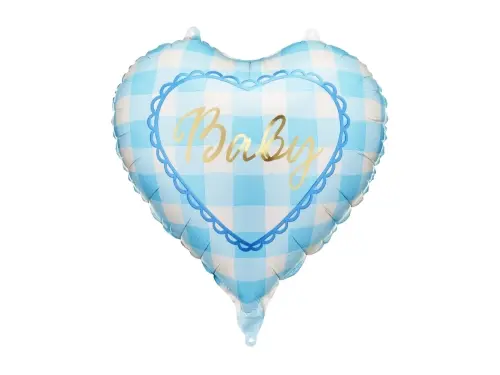 Fóliový balonek srdce Baby světle modré – 45 cm