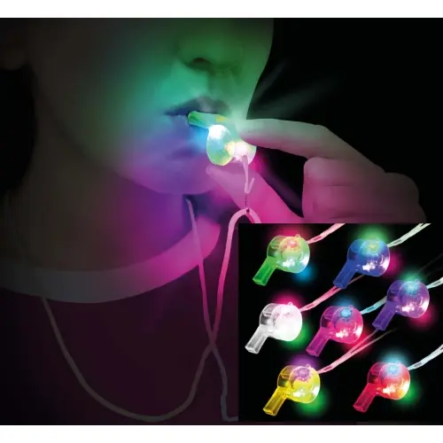 Píšťalka s LED světlem – mix barev, 5 cm