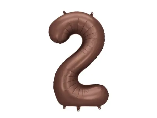 Foliová číslice Saténová hnědá, Mocha 2 - 86 cm