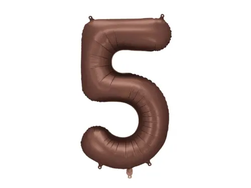 Foliová číslice Saténová hnědá, Mocha 5 - 86 cm