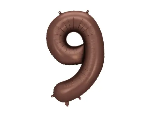 Foliová číslice Saténová hnědá, Mocha 9 - 86 cm