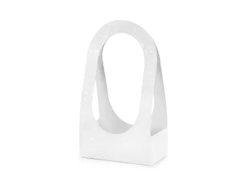 Krabička na květiny bílá s perleťovým vzorem 38,5 cm