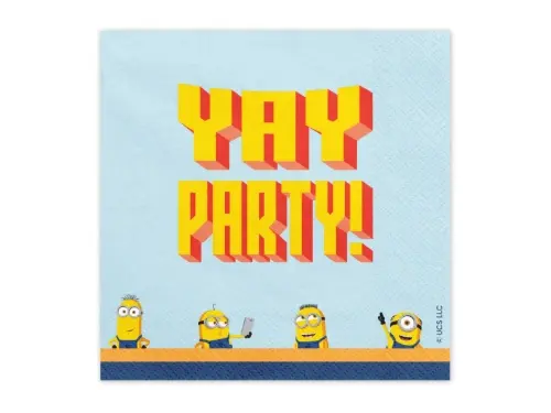 Papírové ubrousky Mimoni Yay Party 33 x 33 cm, 20 ks