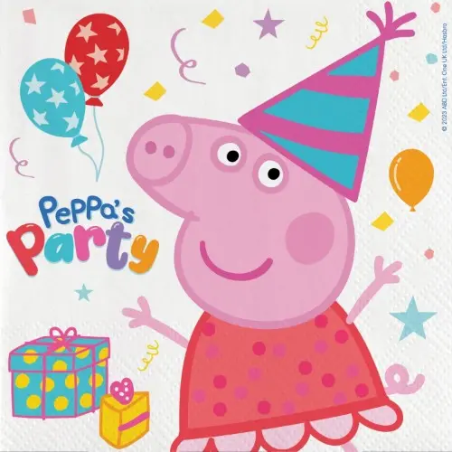 Papírové ubrousky Peppa Pig 33 x 33 cm, 20 ks