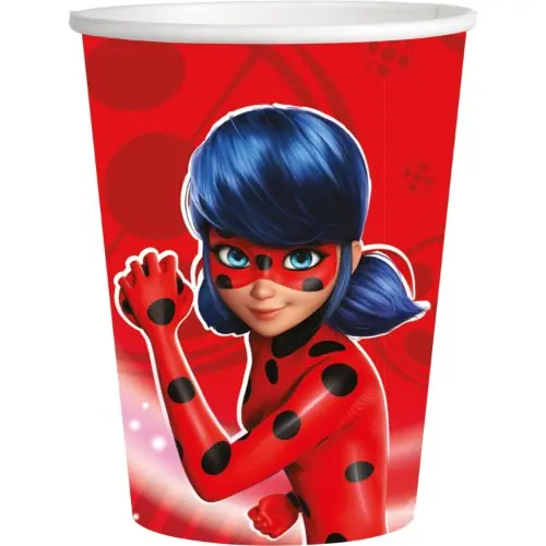 Papírové kelímky Kouzelná beruška Miraculous 250 ml, 8 ks