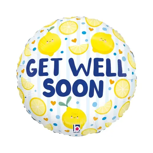 Fóliový balonek Get Well Soon citrony 45 cm/14"