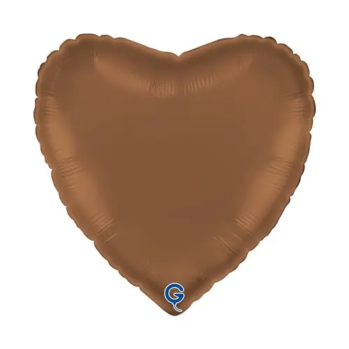 Fóliový balonek srdce čokoládové - Satin Chocolate 45 cm/18"