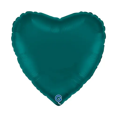 Fóliový balonek srdce tyrkysové - Satin Emerald Green 45 cm/18"