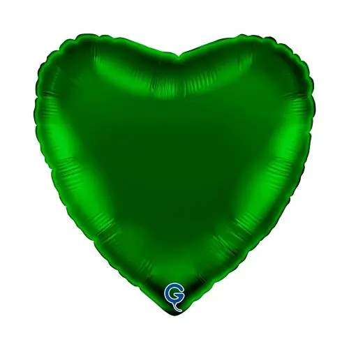 Fóliový balonek srdce tmavě zelené - Dark Green 45 cm/18"