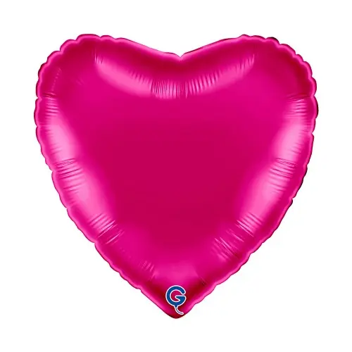 Fóliový balonek srdce tmavě růžové - Magenta 45 cm/18"
