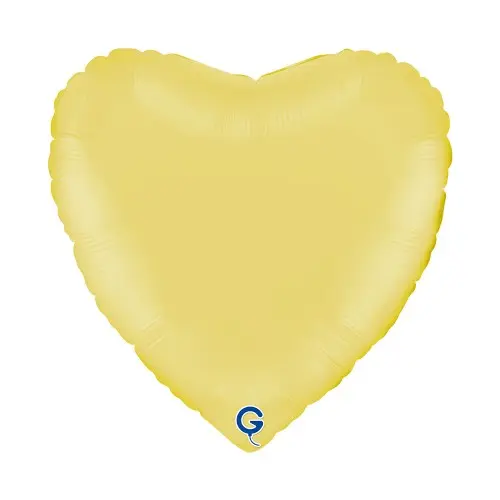 Fóliový balonek srdce žluté - Matte Yellow 45 cm/18"
