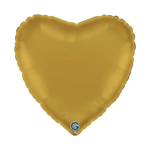Fóliový balonek srdce zlaté - Satin Gold 45 cm/18"