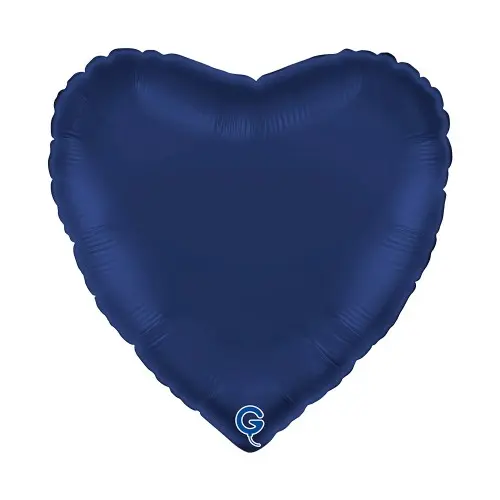 Fóliový balonek srdce modré - Satin Blue Navy 45 cm/18"