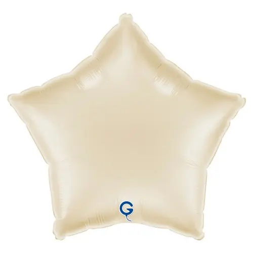 Fóliový balonek hvězda krémová - Satin Cream 45 cm/18"