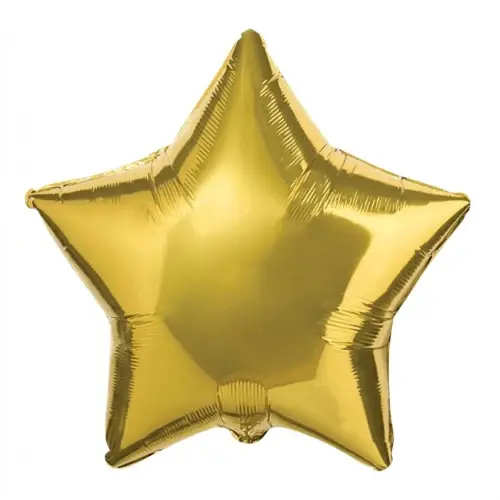 Fóliový balonek hvězda zlatá 46 cm – nebalené